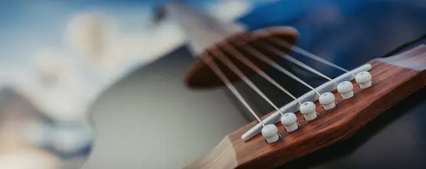 Mostra Partes Fixas Uma Guitarra Acústica Renderização Ilustração — Fotografia de Stock