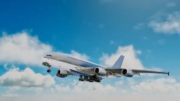 stock image Airplane taking off from the runway.3d, rendering, illustration,