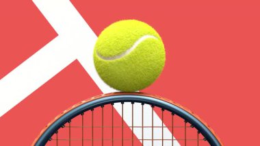 Raket ve top hareketli 3 boyutlu tenis animasyonu
