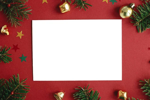 Scherzi Con Biglietti Natale Moderno Biglietto Auguri Piatto Laici Con — Foto Stock