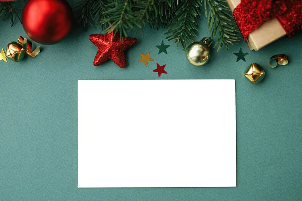 Biglietto Natale Piatto Laici Moderno Biglietto Auguri Modello Con Eleganti — Foto Stock