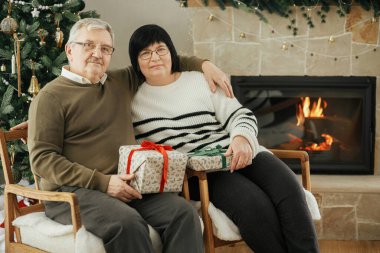 Güzel yaşlı bir çift Noel hediyelerini değiştiriyor ve şık bir şenlikli oturma odasında sıcak şöminede oturuyorlar. Komik, ciddi duyguları olan son sınıf ailesi hediyelerle sıcak bir akşamın tadını çıkarıyor.