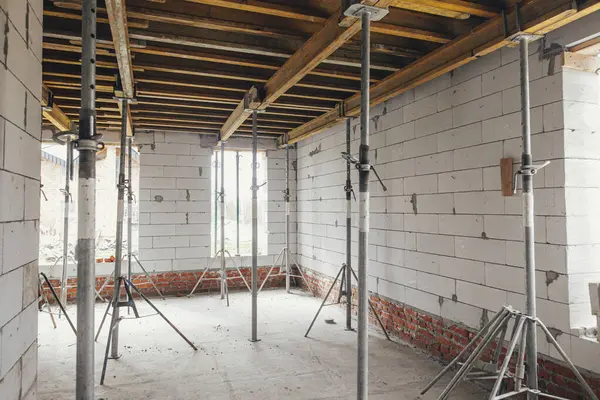 Slab Formwork Concrete Pouring Concrete Slab Construction Ceiling Construction Site — Stock Photo, Image