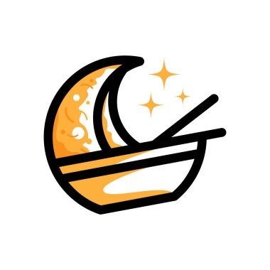 Göksel bir mutfak ve kod karışımı bu logo kraterli bir ayı stilize edilmiş bir kase ve yemek çubuklarıyla harmanlıyor. Dijital keşiflerle beslenen gece yemeklerini çağrıştırıyor..