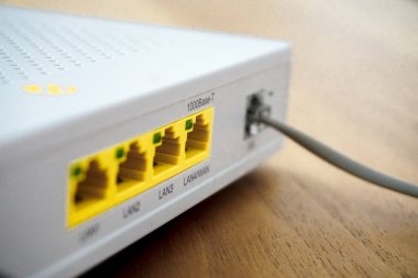 Adsl modem bağlantısı ve kesmeler resimleme yakın görünüm