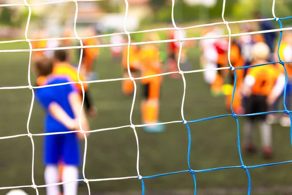 Soccer net sport close-up. Closeup of football netting knot