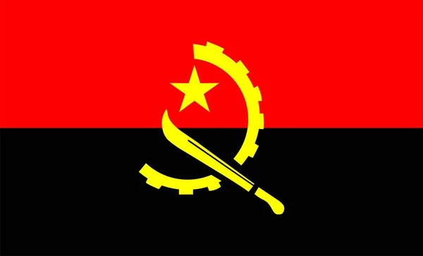 Angola Vlag Ontwerp Vector — Stockvector