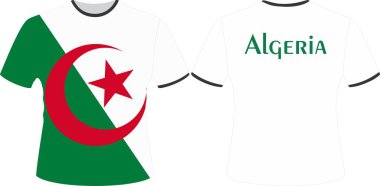 Cezayir Bayrak Vektörü Tişört Tasarımı