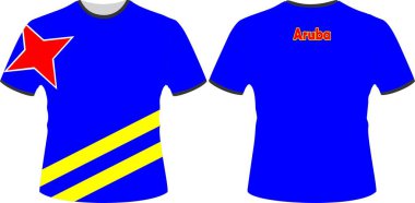 T Shirts Design with Aruba Flag Vector