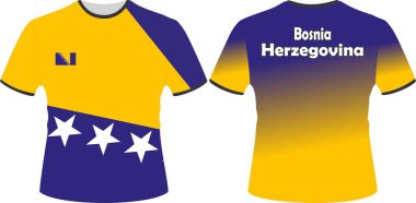 T Shirts Design with Bosnia and Herzegovina Flag Vector