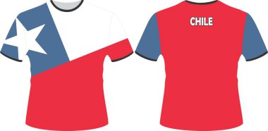 T Shirts Design with Chile Flag Vector