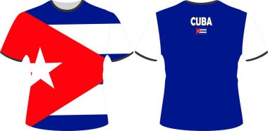  T Shirts Design with Cuba Flag Vector