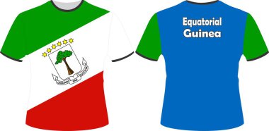  T Shirts Design with Equatorial Guinea Flag Vector