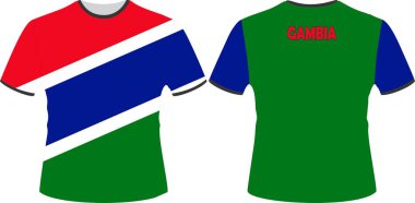 T Shirts Design with Gambia Flag Vector