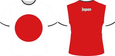 T Shirts Design with Japan Flag Vector