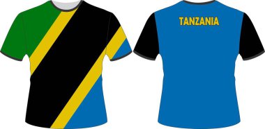 T Shirts Design with Tanzania Flag Vector
