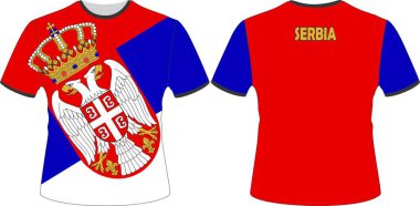  T Shirts Design with Serbia Flag Vector