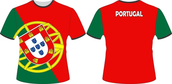 Pólótervezés Portugália Zászlóvivőjével — Stock Vector