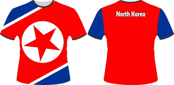 Shirts Design Com Vetor Bandeira Coreia Norte — Vetor de Stock