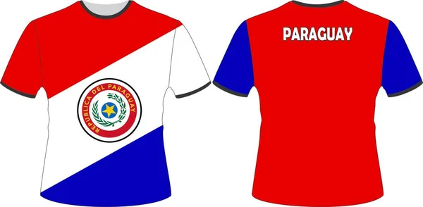 Diseño Camisetas Con Vector Bandera Paraguay — Vector de stock