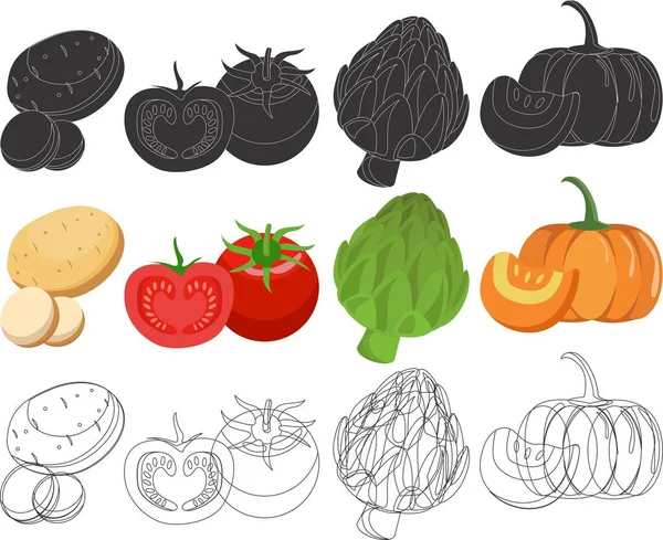 Owoce Warzywa — Wektor stockowy