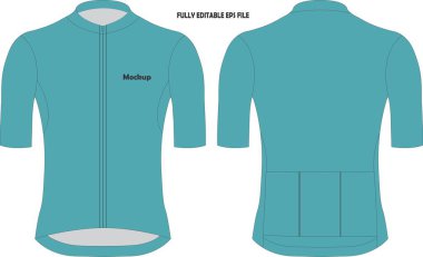 Cycling Short Sleeve Jersey Mockup clipart