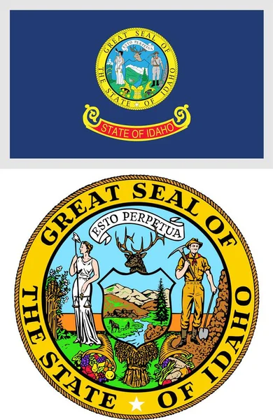 Государственный Флаг Сша Герб Айдахо — стоковый вектор