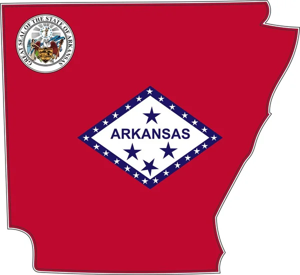Térkép Arkansas State Usa — Stock Vector