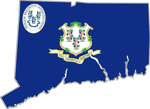 Mapa Connecticut State Usa — Vector de stock