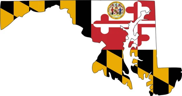 Mapa Maryland Estado Estados Unidos — Vector de stock