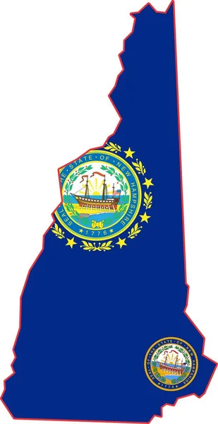 Mapa New Hampshire State Usa — Vector de stock