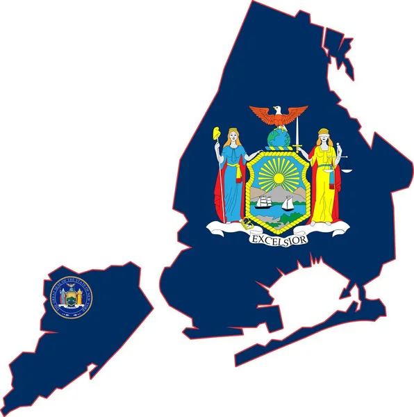 美国纽约州地图 — 图库矢量图片