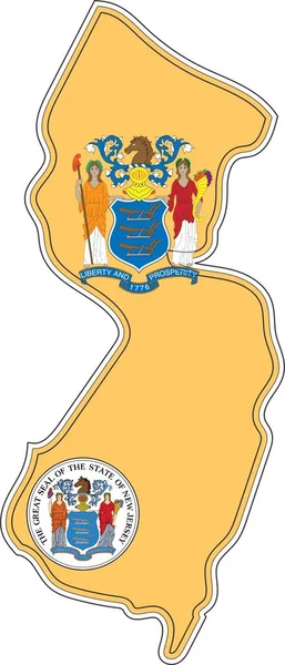 纽泽西州地图 — 图库矢量图片
