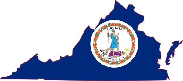 Map Virginia State Usa — Stock Vector