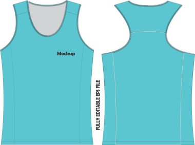 Singlet Mockup illüstrasyon Vektörleri