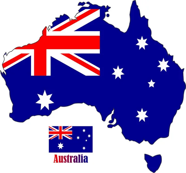 stock vector Australia Map and Flag