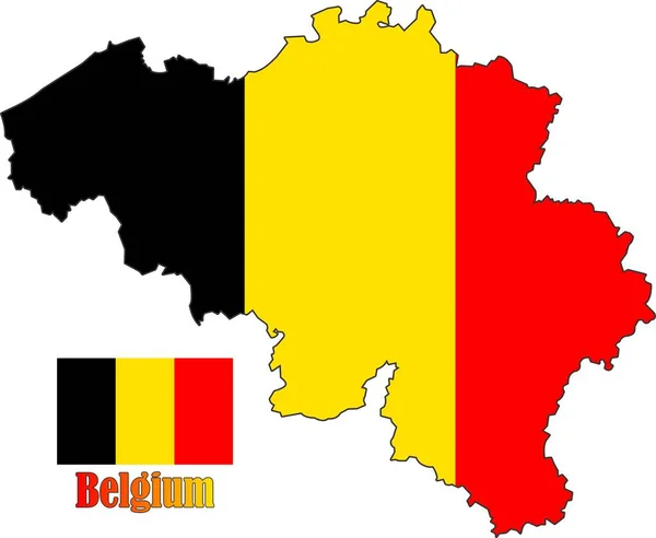 Belgique Carte Vecteur Drapeau — Image vectorielle
