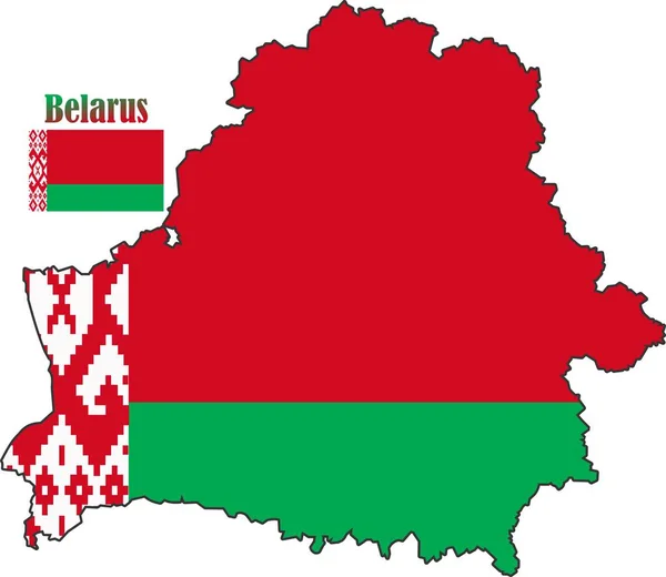 Bielorrusia Mapa Bandera Vector — Vector de stock