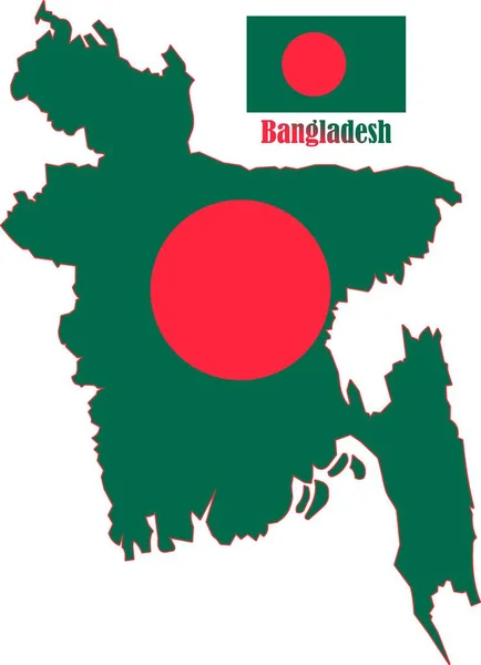 Vector Mapa Bandera Bangladesh — Vector de stock