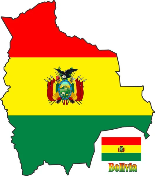 Bolívia Mapa Bandeira Vector —  Vetores de Stock
