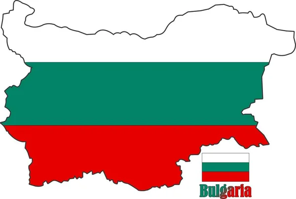 Bulgaristan Harita Bayrak Vektörü — Stok Vektör