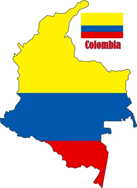 Colômbia Mapa Bandeira Vetores —  Vetores de Stock