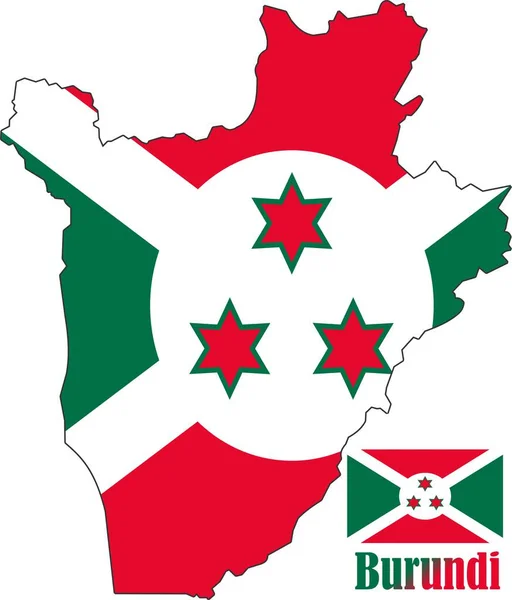 Burundi Karta Och Flaggvektorer — Stock vektor