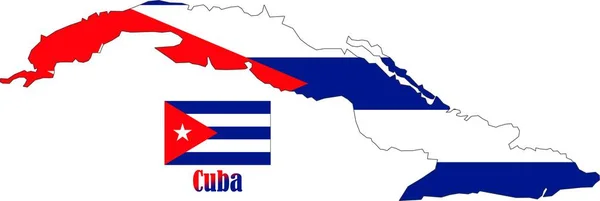 古巴地图和国旗矢量 — 图库矢量图片