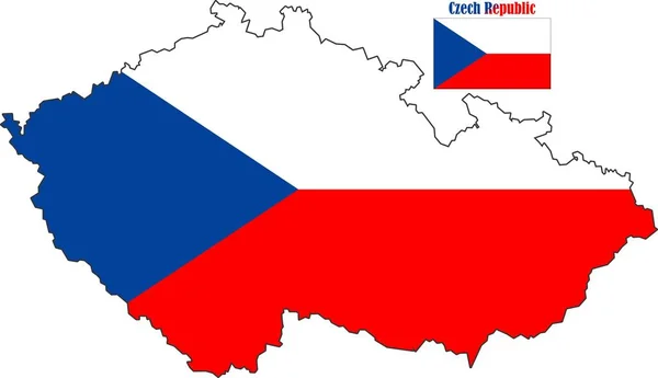 Mapa Republiki Czeskiej Wektory Bandery — Wektor stockowy