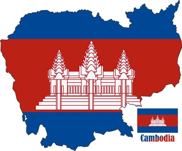 Cambodia Map Flag Vectors — Stock Vector