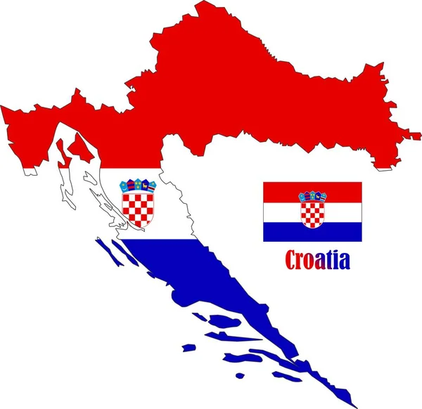 Хорватська Мапа Вектори Прапора — стоковий вектор