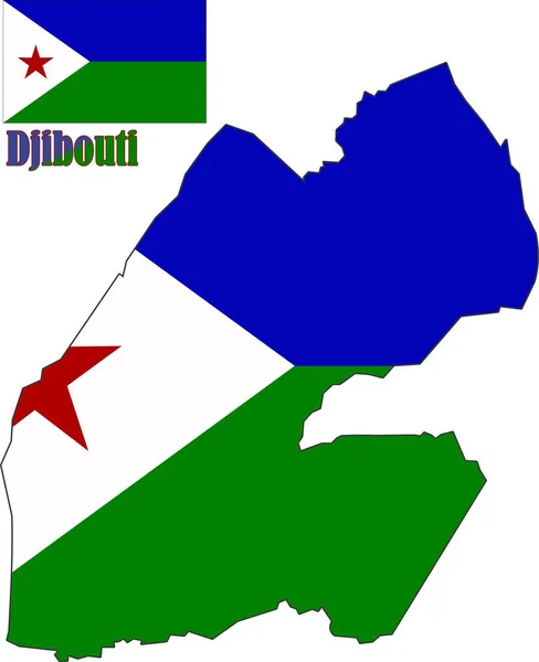 Djibouti Karta Och Flaggvektorer — Stock vektor