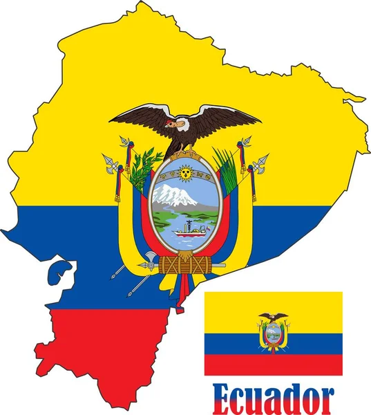 Equador Mapa Bandeira Vetores —  Vetores de Stock