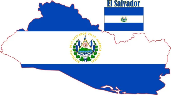 Salvador Mapa Vectores Bandera — Vector de stock
